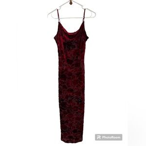 Vintage Rhapsody Maxi Velvet Floral Dress Size Medium